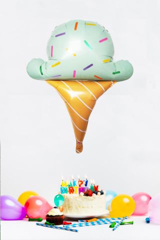 Külahlı Dondurma Balon Dondurma Konsept Doğum Günü Balonu