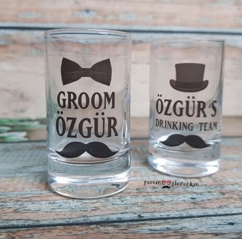 Groom Baskılı Kişiye Özel Shot Bardağı