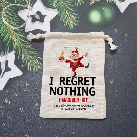 Sarhoş Noel Baba Regret Nothing Hangover Kit Kesesi