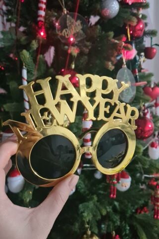 Gold Happy New Year Yılbaşı Parti Gözlüğü Yılbaşı Parti Gözlük