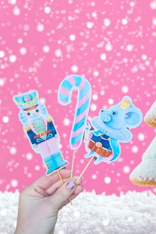 Pembeli Kurşun Askerler Nutcracker Yılbaşı Yeni Yıl Kürdan Süsleri Cupcake Süsleri Lüks Büyük Boy 10lu Paket