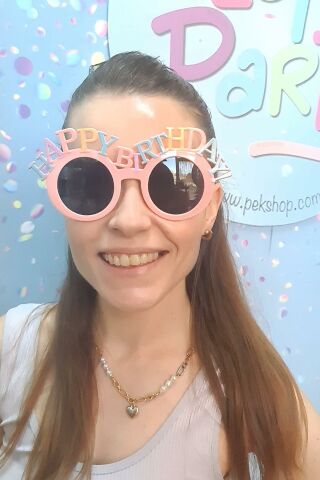 Makaron Happy Birthday Gözlük Doğum Günü Parti Gözlüğü