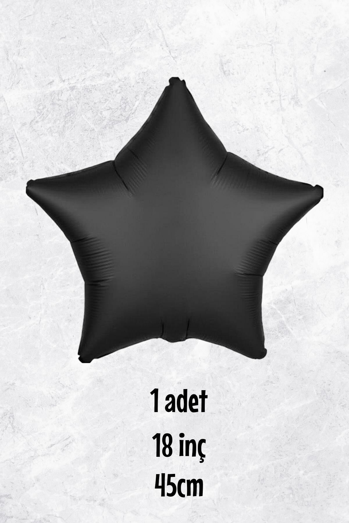 Yıldız Balon Siyah Yıldız Folyo Balon 18'' 45cm - 1 Adet