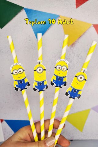 Minions Konsept Pipet Süsleri 10lu Lüks Pipet Paketi