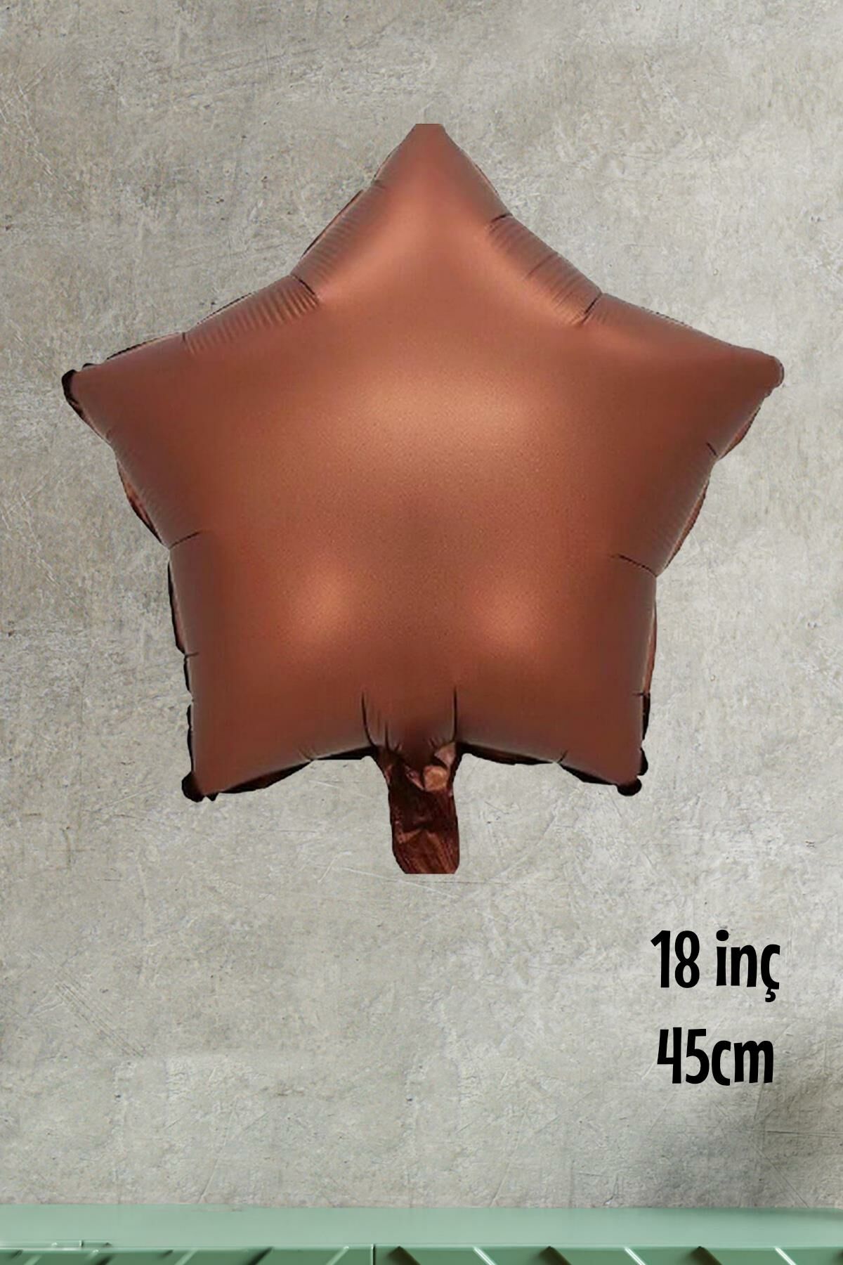 Retro Çikolata Kahve Renk Yıldız Balon 18inç 45cm