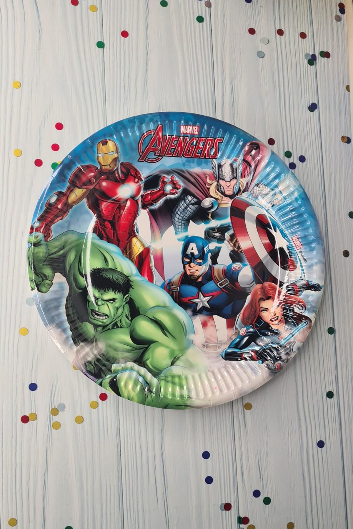 Avengers Konsept Karton Tabak 8 li Paket Lisanlı Avengers Konsept Doğum Günü Tabağı