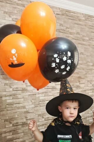 Cadılar Bayramı Balonları 10lu Paket Halloween Baskılı Balonlar