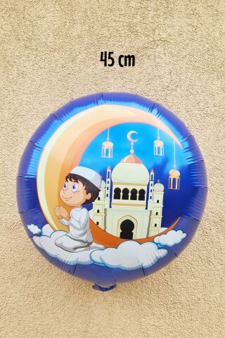 Yuvarlak Kuran Öğreniyorum Folyo Balon 18inç Ramazan Balonları