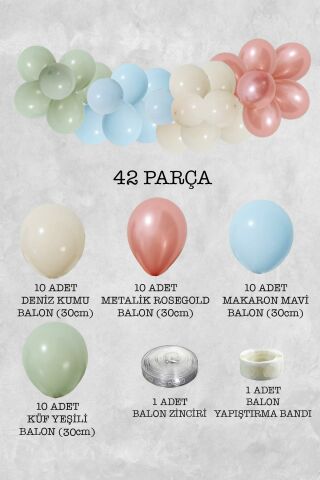 Retro Boho Konsept Balon Zinciri Parti Balon Seti 42 Parça