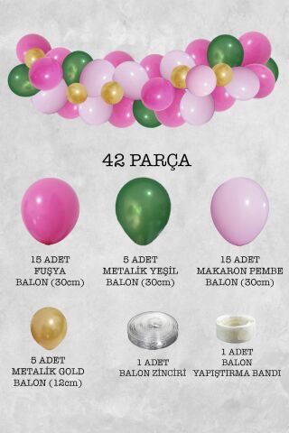 Aloha Konsept Balon Zinciri Aloha Tema Parti Balon Seti 42 Parça