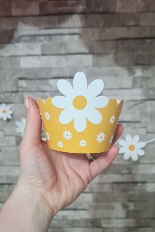 Papatya Konsepti Cupcake Sargısı 10'lu