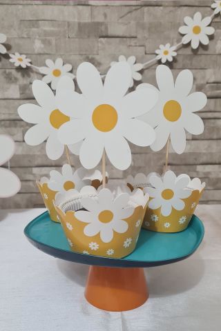 Papatya Konsepti Cupcake Sargısı 10'lu