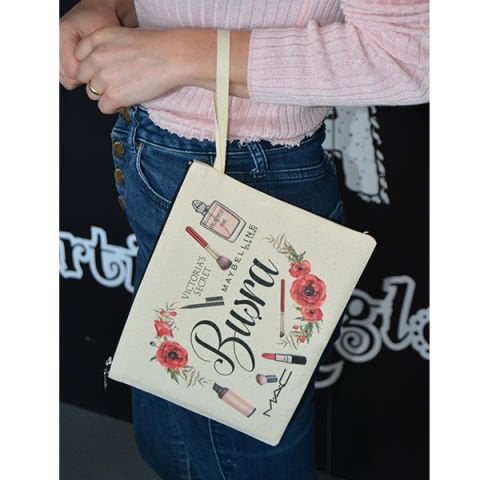 Kişiye Özel Baskılı Clutch Makyaj Çantası