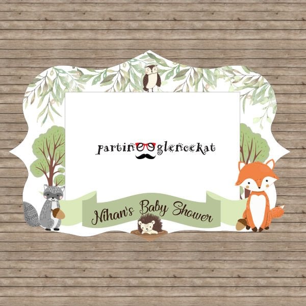 Woodland Baby Shower Konsept Hatıra Fotoğraf Çerçevesi