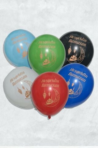 Hoşgeldin Ramazan Baskılı Balonlar Ramazan Süsleri 10 lu Balon Paketi