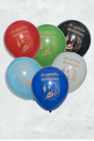 Hoşgeldin Ramazan Baskılı Balonlar Ramazan Süsleri 10 lu Balon Paketi