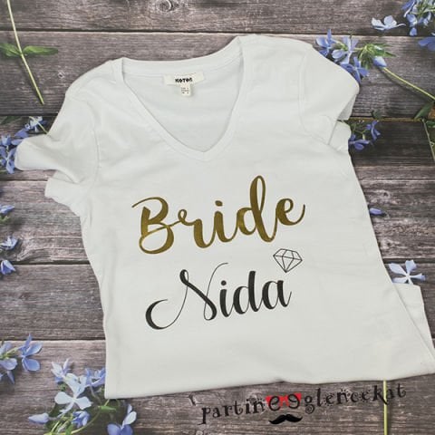 Gold Bride İsim Baskılı Tshirt