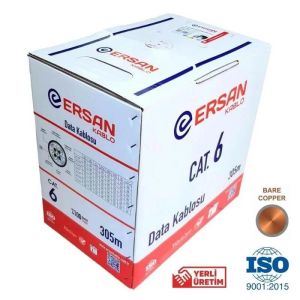 Ersan Kablo CAT6 305Mt Full Bakır Gri 23AWG Data Kablosu