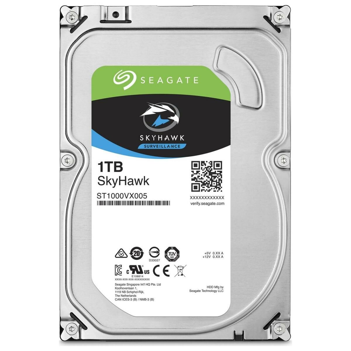 Seagate Skyhawk St1000vx005 1 Tb 5900Rpm Sata3 64mb 180mb/S 180tb/Y 7/24 Güvenlik Harddiski