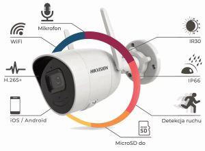 Hikvision NK42W0H-1T(WD)(D) 2mp H.265 Bullet Wifi Kamera Seti