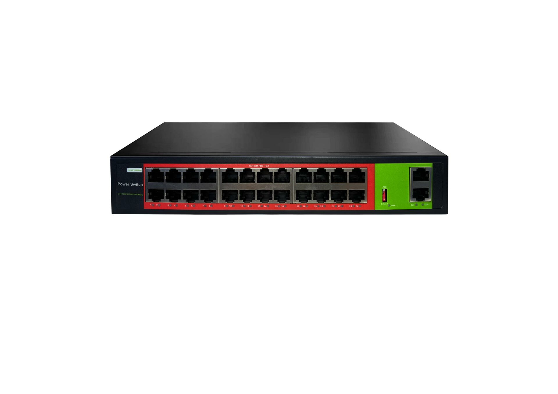 Uranium POE-2420-300W 24 Port 10/100 2x Gigabit Rj45 Uplink 300w Poe Switch