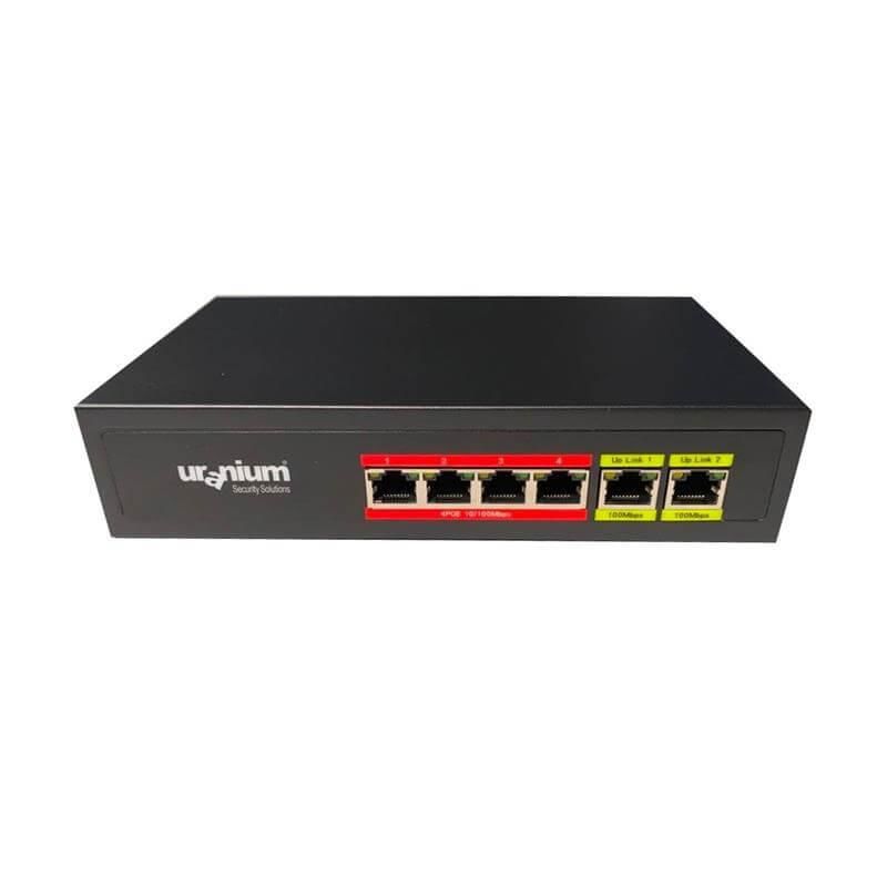 Uranium POE-4002-48W 4 Port 10/100 2xRj45 Uplink Poe Switch