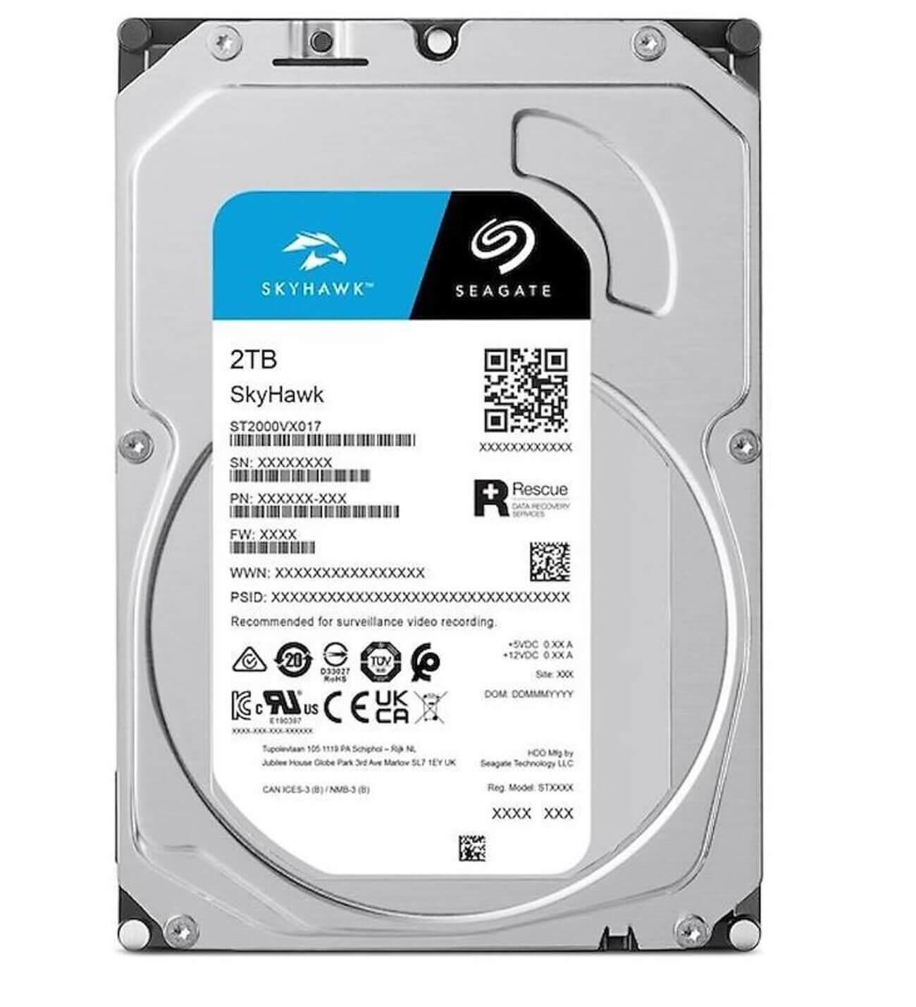 Seagate Skyhawk ST2000VX017 2 Tb 256mb Sata3 7/24 Güvenlik Harddiski