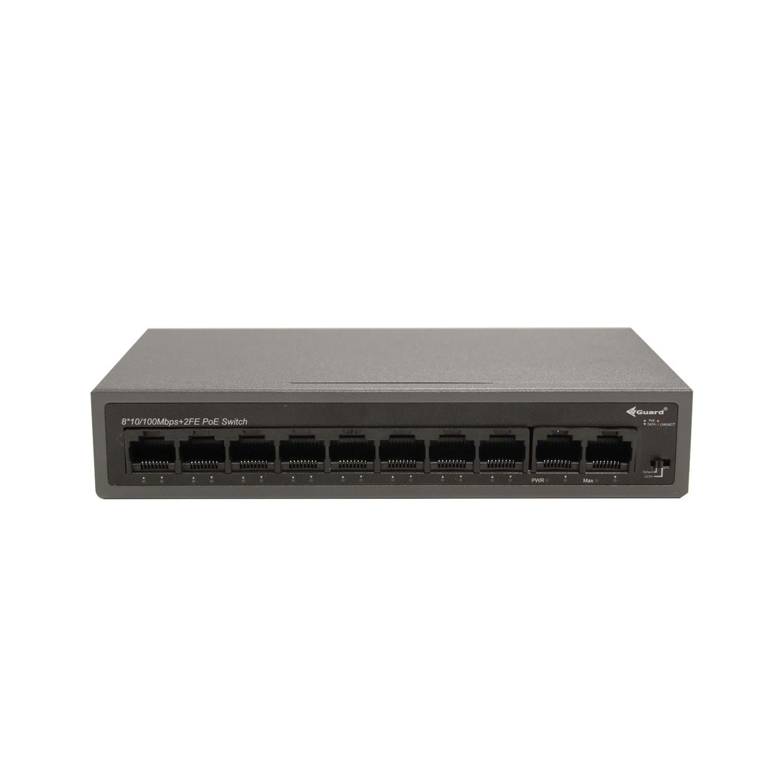 Vguard SW1008P-60 8 Port 10/100Mbps 65w Yönetilemez Poe Switch