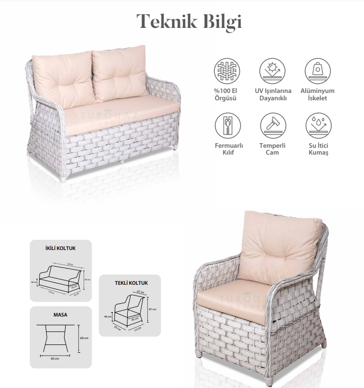 LADY 4 KİŞİLİK DIŞ MEKAN OTURMA GRUBU