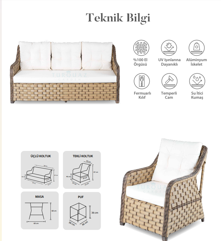 FLORANSA 7 KİŞİLİK DIŞ MEKAN OTURMA GRUBU