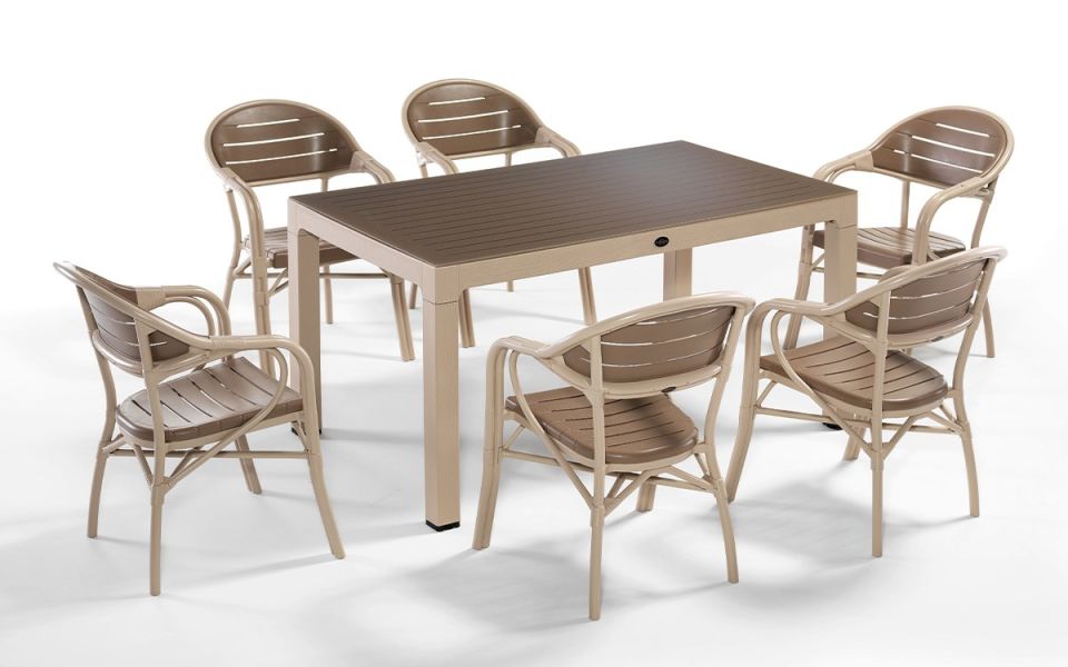 BAMBOO03 KAHVE CAPPUCCİNO 6'LI BAHÇE TAKIMI