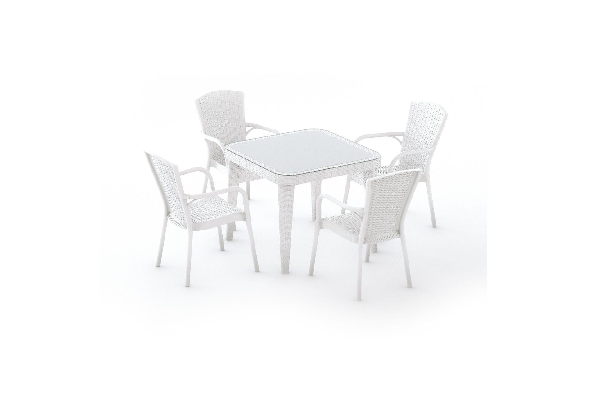 RATTAN GÖRÜNÜMLÜ KARE PLASTİK MASA TAKIMI