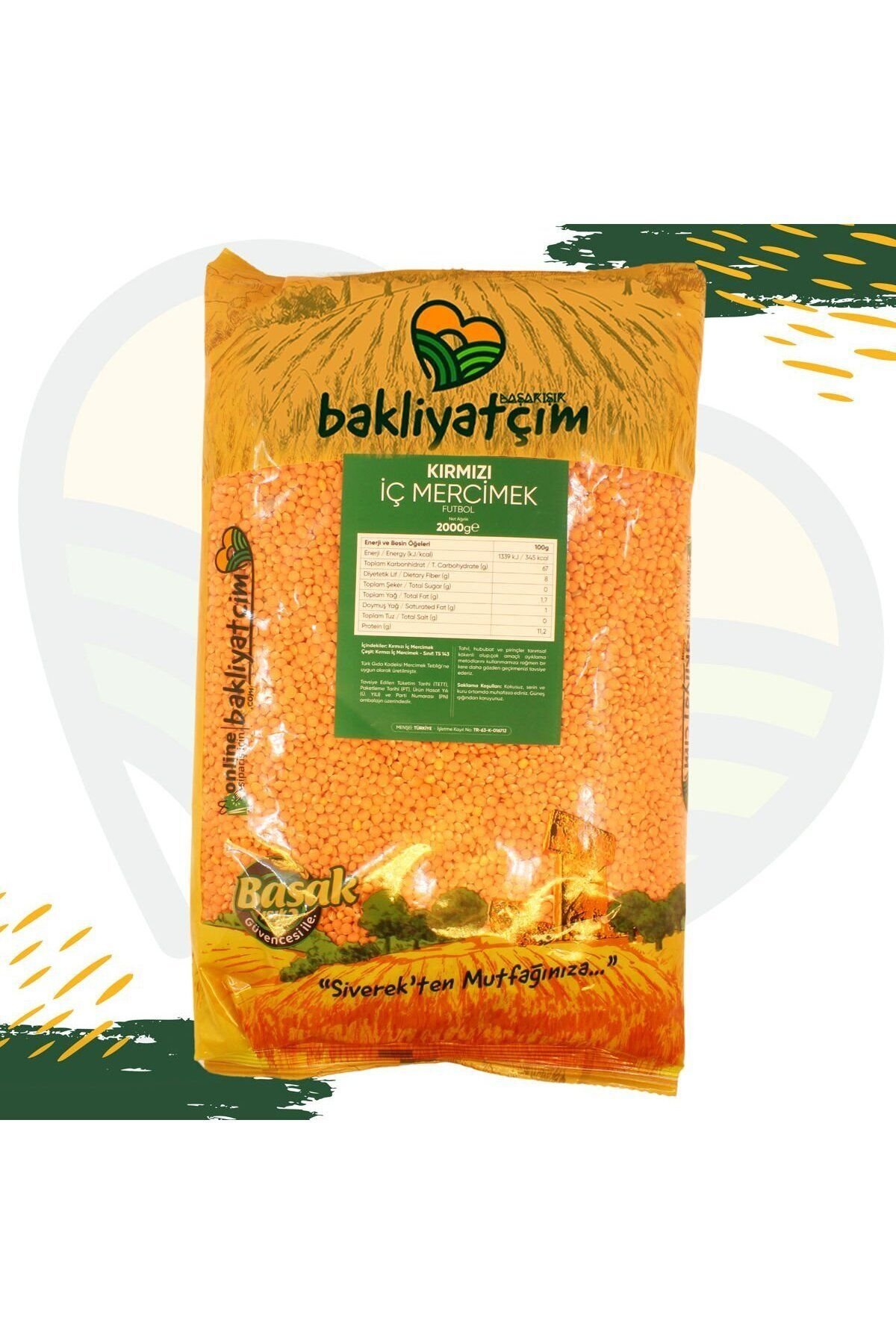 Şanlıurfa Kırmızı İç Mercimek Futbol Boy 5 X 2 Kg Beşli Paket (10 Kg)