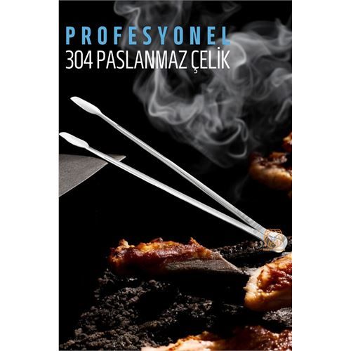 ModaCar Barbekü Mangal Maşası Kömür Köz Maşası 304 Paslanmaz Çelik