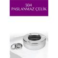 Modacar Kapaklı Paslanmaz Yuvarlak Küllük - Kapaklı 304 Çelik Kül Tablası - Kafe Küllüğü Restoran Küllüğü