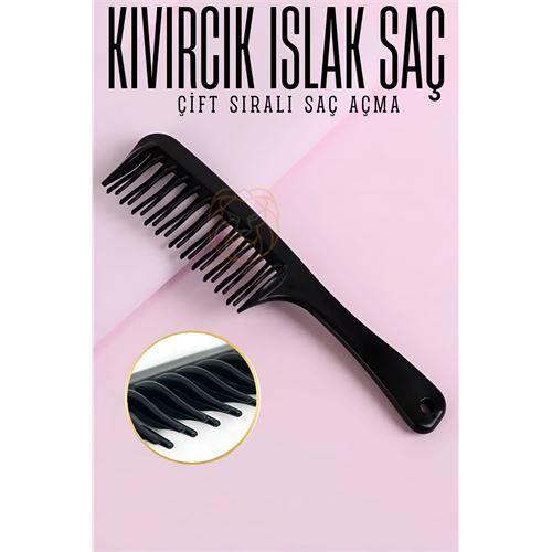 ModaCar Çift Sıralı Saç Açma Tarağı Uzun Kıvırcık Islak Saç Tarağı