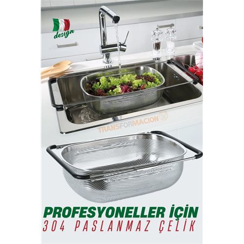 ModaCar Lavabo Süzgeci Ayarlanabilir Kevgir 304 Paslanmaz Çelik