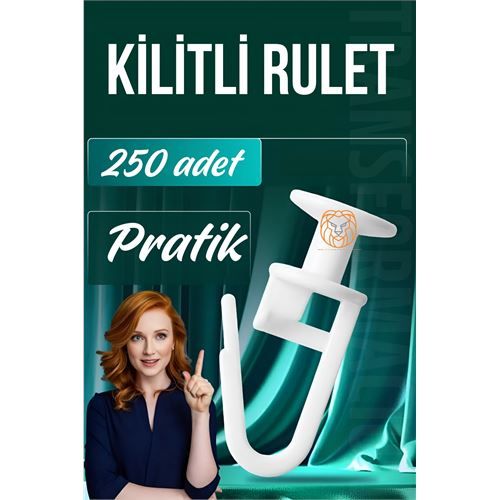 Modacar Kilitli Perde Düğmesi Perde Ruleti Perde Düğmesi 250 Adet
