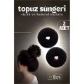 ModaCar Siyah Saç Topuz Süngeri 2 ADET 10 CM Çap 4 cm Kalınlık