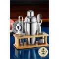 Modacar Shaker Kokteyl Set - 7 Parça 550 ML Shaker Coctail Set  Bambu Standlı