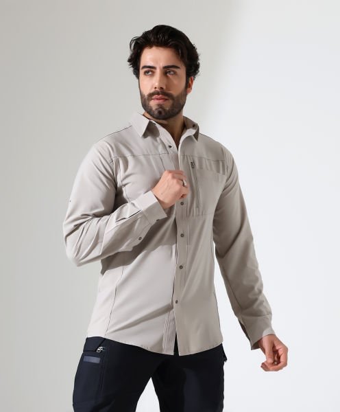 Erkek Outdoor Taktik Gömlek Armour Taş Beyazı