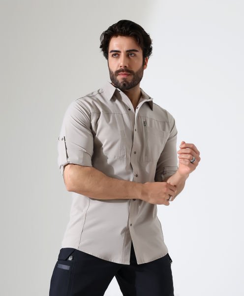 Erkek Outdoor Taktik Gömlek Armour Taş Beyazı