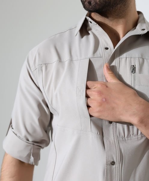 Erkek Outdoor Taktik Gömlek Armour Taş Beyazı