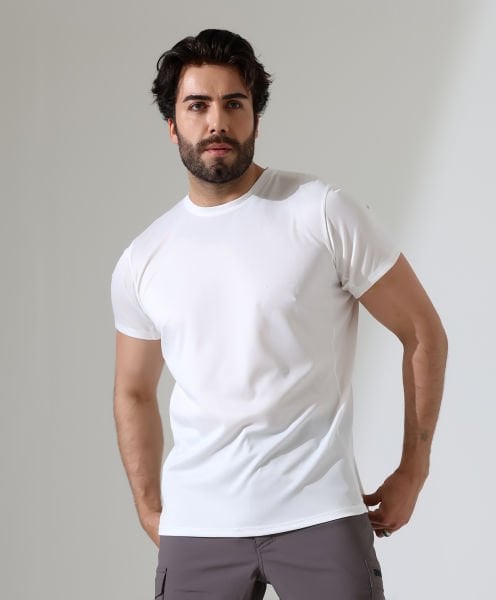 Erkek Outdoor T-shirt Beyaz
