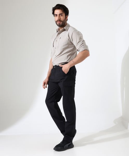 Erkek Outdoor Taktik Pantolon Hareketli Bel Siyah