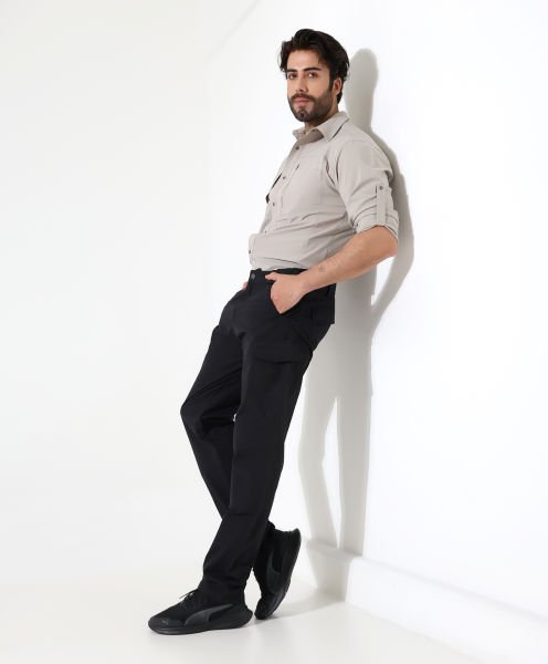 Erkek Outdoor Taktik Pantolon Hareketli Bel Siyah