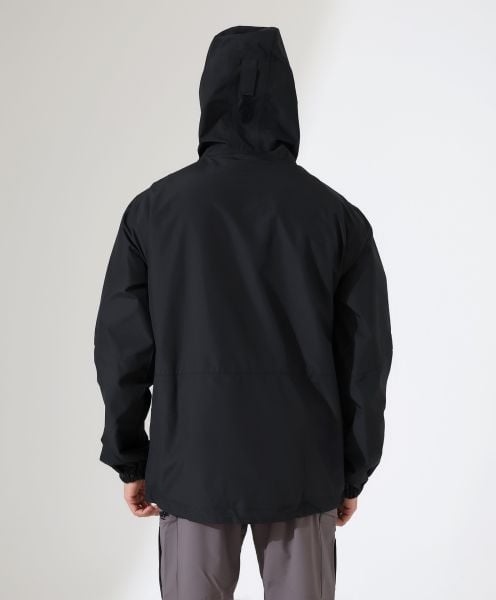Erkek Outdoor Teknik Ceket Yağmurluk Siyah