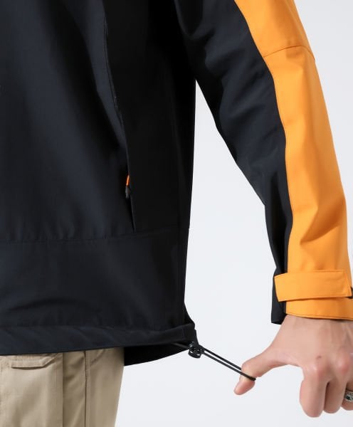 Erkek Outdoor Teknik Ceket Yağmurluk Siyah Turuncu