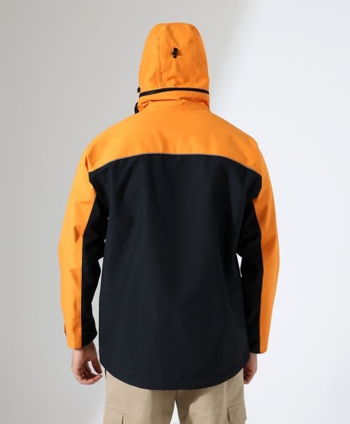 Erkek Outdoor Teknik Ceket Yağmurluk Siyah Turuncu