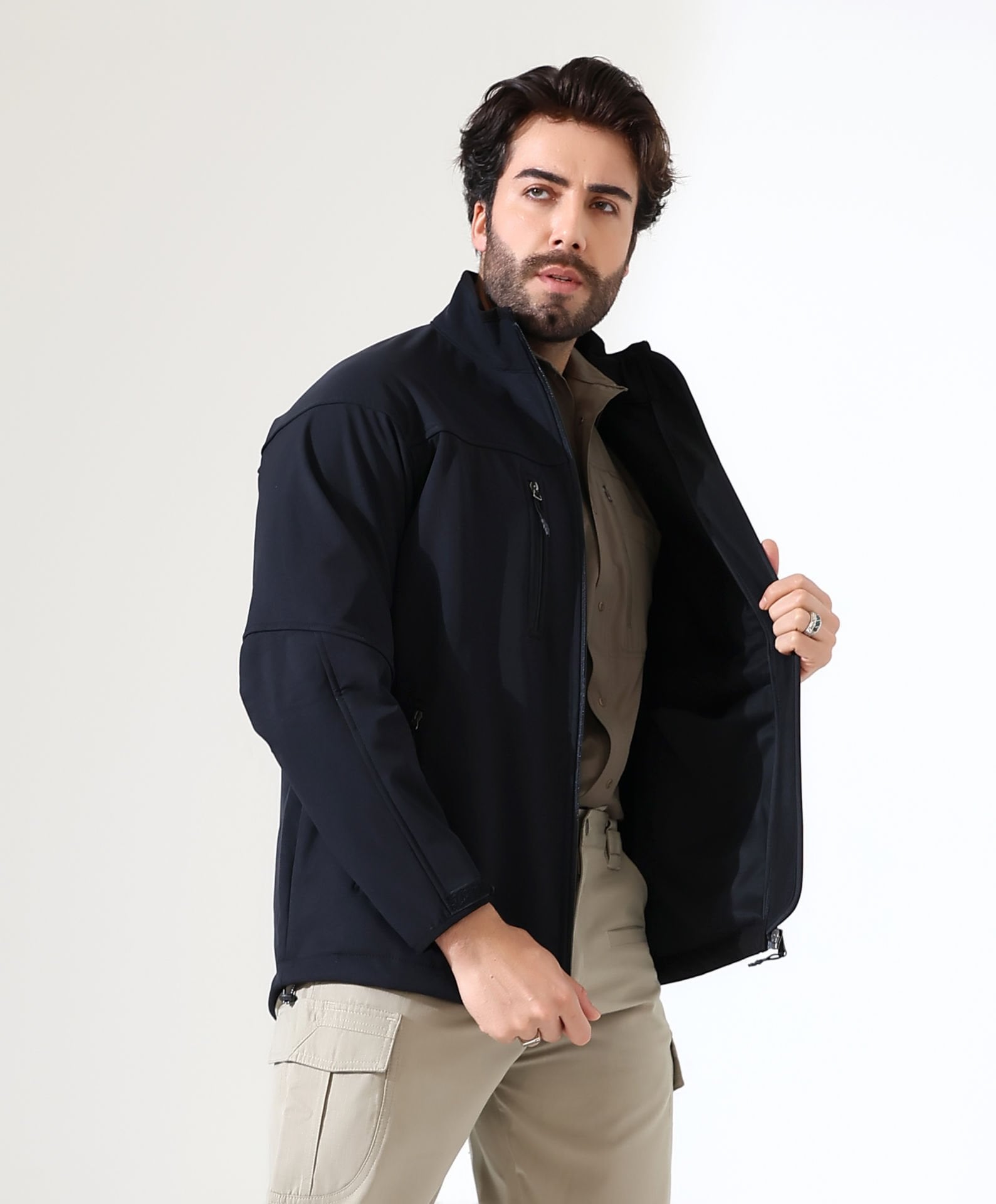 Erkek Outdoor Softshell Mont Ceket Siyah